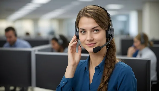 call center, headset, smile, office work, communication, customer support, professional, employee, work, woman, modern office, technology, phone assistance, microphone, young woman, multitasking, office environment, support, phone call, happy, workspace. Escalating an unassigned ticket automatically